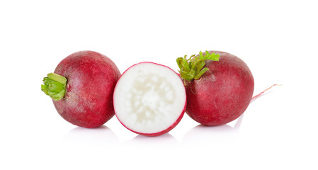 Red radish isolated on the white background