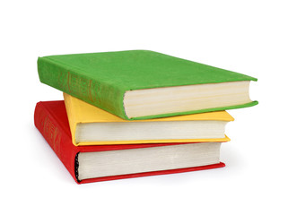 stack of Old books isolated on white