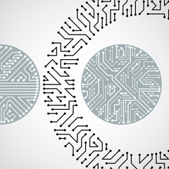 Vector electronic pattern with microchip scheme, circuit board h