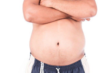 Naklejka premium body man fat belly