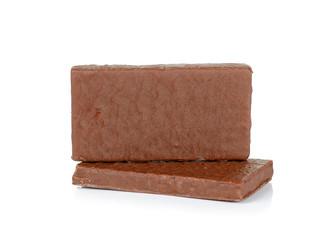 Chocolate wafer isolated on the white