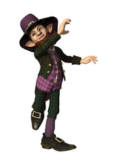 Fantasy Leprechaun on White