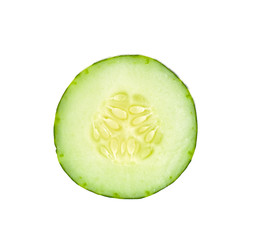 Sliced cucumber isolated on white