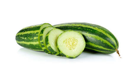 Striped cucumber isolated on the white