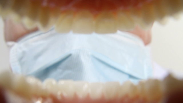 Dentist looking into mouth