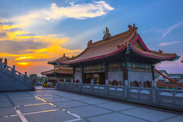Naklejka premium Wat Borom Raja Kanchanapisek Anusorn, known as Wat Leng Noei Yi 2 is the Chinese Buddhist temple in Nonthaburi province.