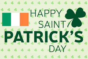 Happy St. Patrick's Day greeting card. Vector illustration.