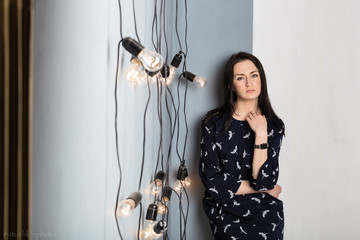 girl with light bulbs