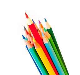 Color pencils isolated on white background