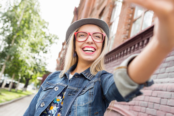 Girl visiting tourist attractions