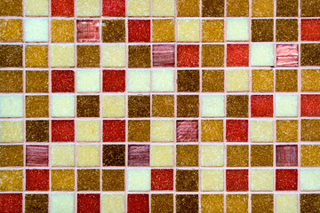 Colored tile wall background