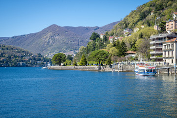 Fototapeta na wymiar View of Lake Como in a Summer Day