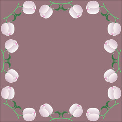  Frame with peony. Floral art print vector