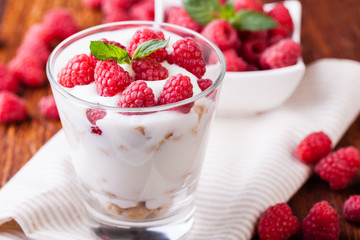 yogurt with muesli and berries