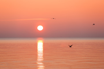 Golden sunrise over the sea