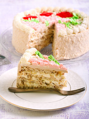 Butter cream decorated cake