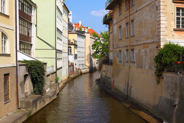 Fototapeta na wymiar water channel Certovka in Prague