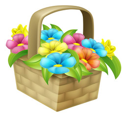 Cartoon Floral Basket