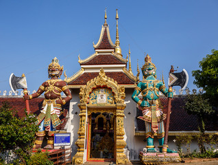 Fototapeta na wymiar wat phra that suthon mongkol khiri Temple in Phrae at Thailand