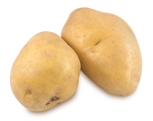 Fresh Potatoes Tuber on A White Background