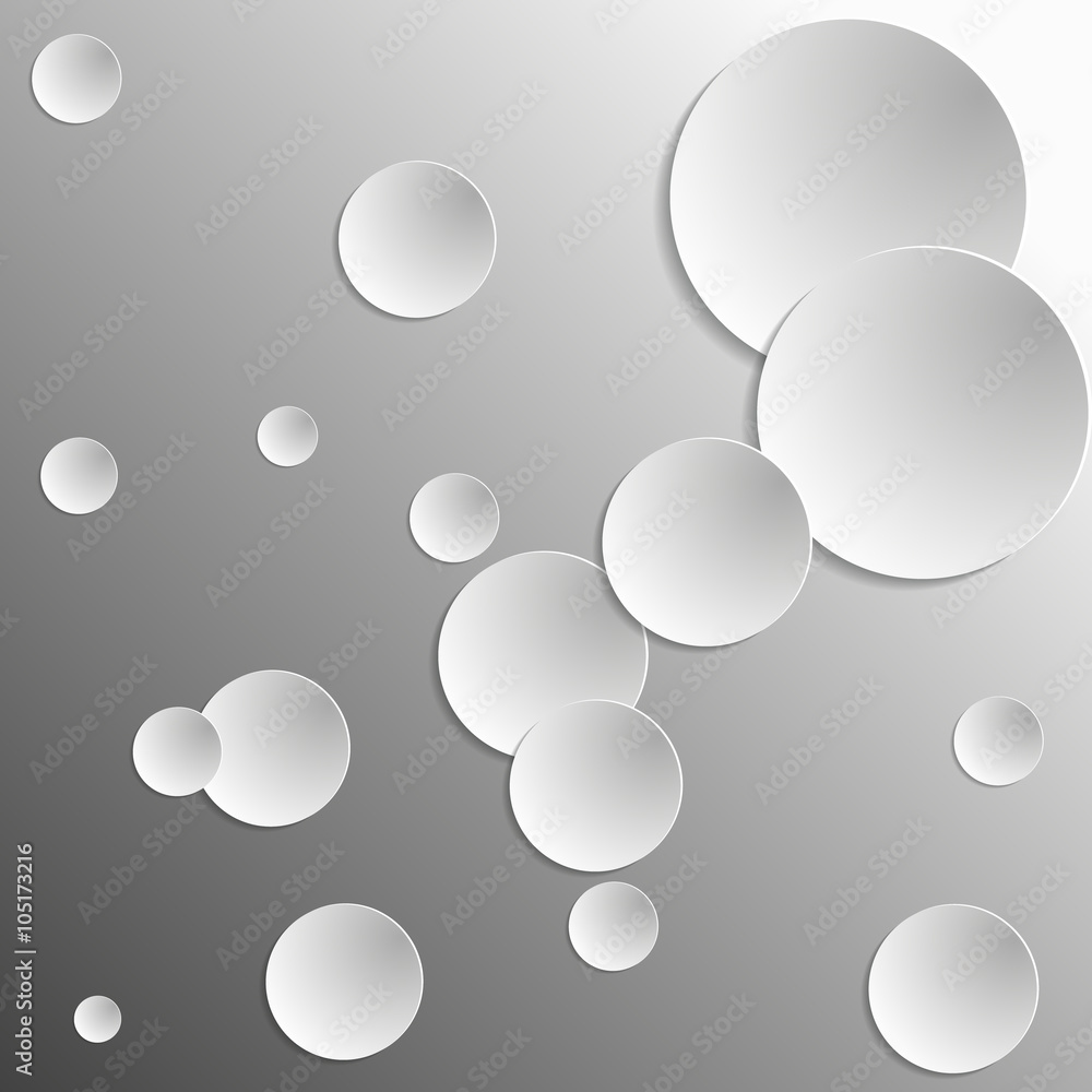 Poster paper circle banner with drop shadows. vector illustration