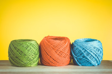colorful yarn with filter effect retro vintage style