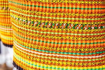 hand woven colorful fabric of northern Thailand.