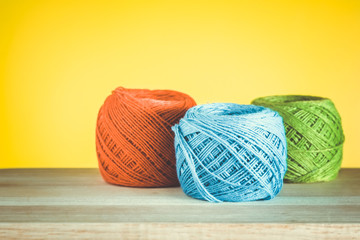 colorful yarn with filter effect retro vintage style