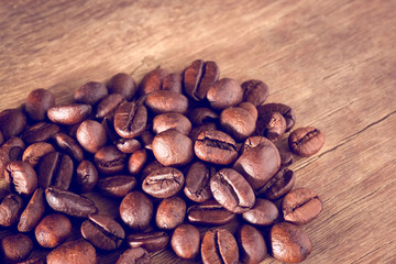 Coffee Beans with filter effect retro vintage style