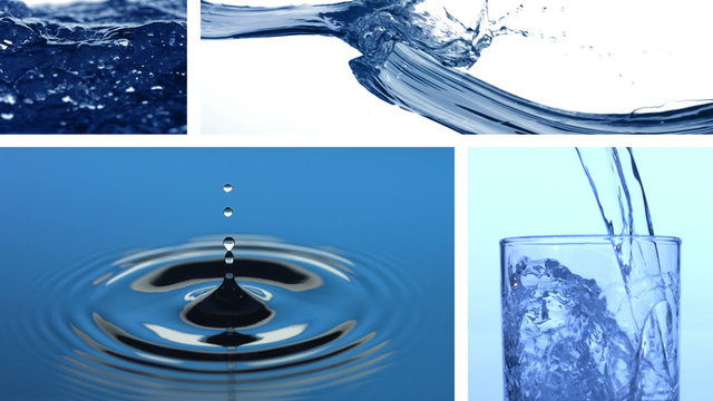 Water in slow motion, video montage