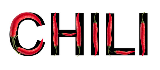 The word written in chilli peppers