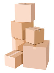 Pile of cardboard boxes