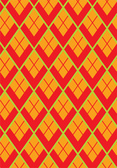 red gold dragon squama rhomboid geometric seamless vector pattern