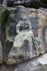 Fototapeta na wymiar Torso of the rock sculptures Harpist