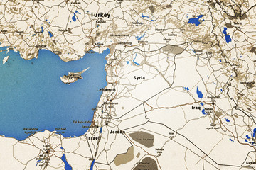 Syria Retro Map