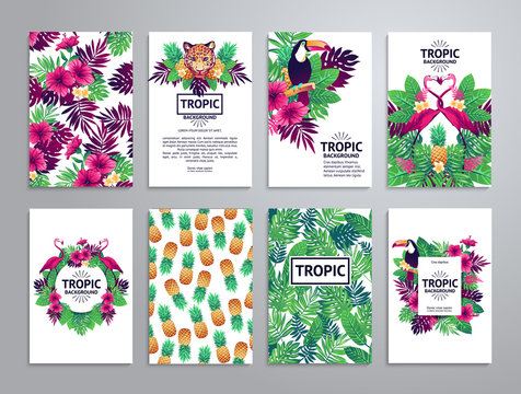 Tropical printable set.