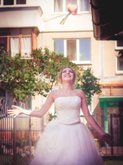 Fototapeta premium Bride in wedding dress