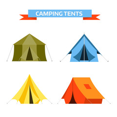 Tourist Tents Vector Icons
