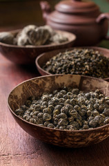 different types of green tea  (dark)