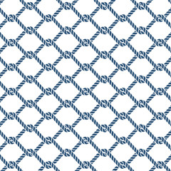 Marine rope knot seamless vector pattern