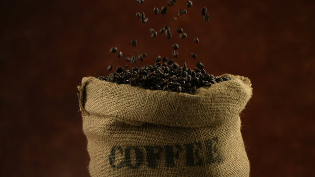 Coffee beans, slow motion