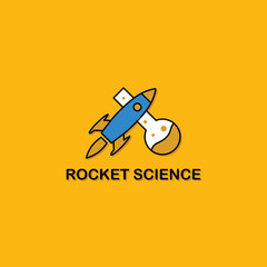 Vector rocket design logo isolated