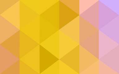 Multicolor pink, yellow polygonal design pattern, which consist of triangles and gradient in origami style.