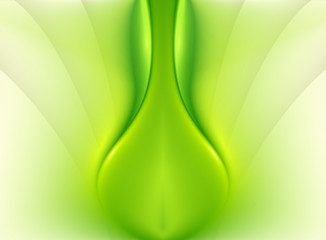Green abstract background with soft, smooth lines