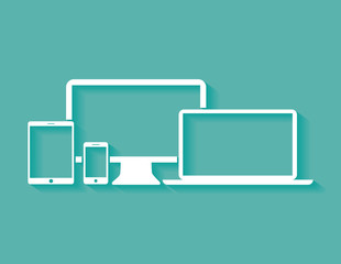 Flat design devices icons