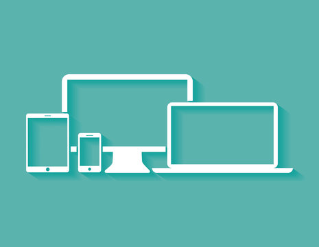 Flat design devices icons