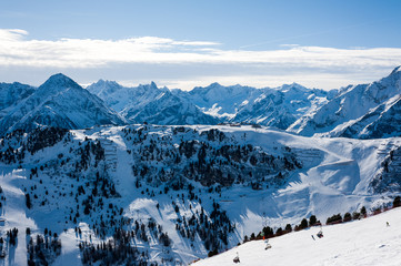 Fototapeta na wymiar General view of the ski area Mayrhofen - Zillertal, Austria