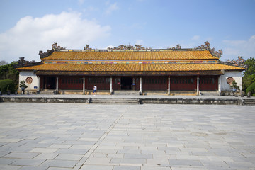 Fototapeta premium View of the imperial reception hall in the Forbidden City. Hue, Vietnam