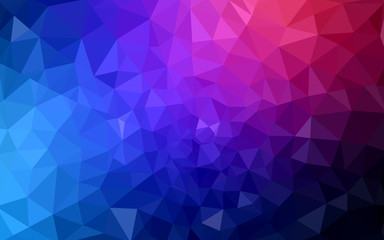 Fototapeta premium Wielokolorowy ciemnoniebieski, czerwony wielokątny wzór, który składa się z trójkątów i gradientu w stylu origami.