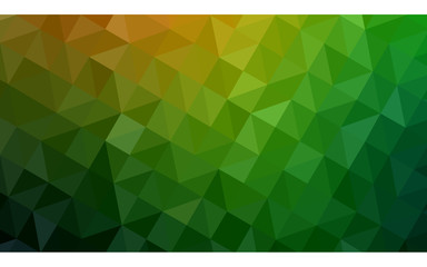 Multicolor dark red, green polygonal design pattern, which consist of triangles and gradient in origami style.